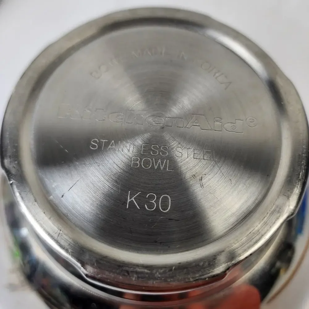 KitchenAid Mixing Replacement Bowls 4.5 Qt K45 & 2Qt K30 Stainless Steel VGC